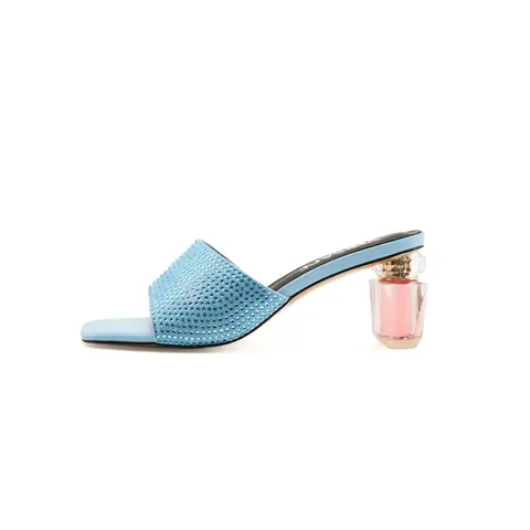 Versace new crystal heel rhinestone slippers