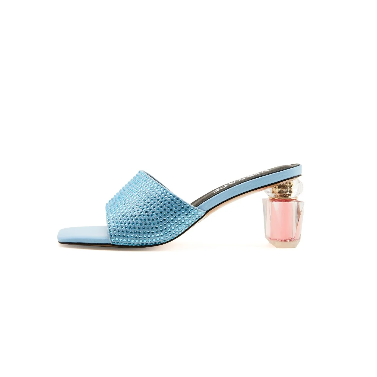 Versace new crystal heel rhinestone slippers