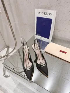Valentino 2024SS Spring/Summer new VT metal V-buckle hollow pointed toe shoes