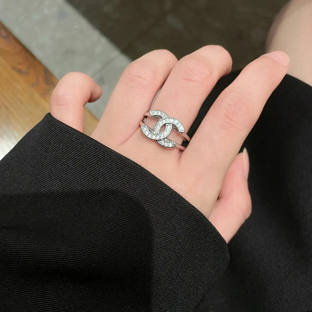 Chanel Double C diamond-studded ring