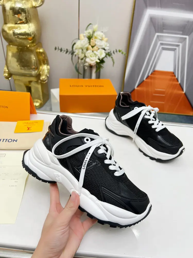 Louis Vuitton Run 55 sneakers combine mesh fabric