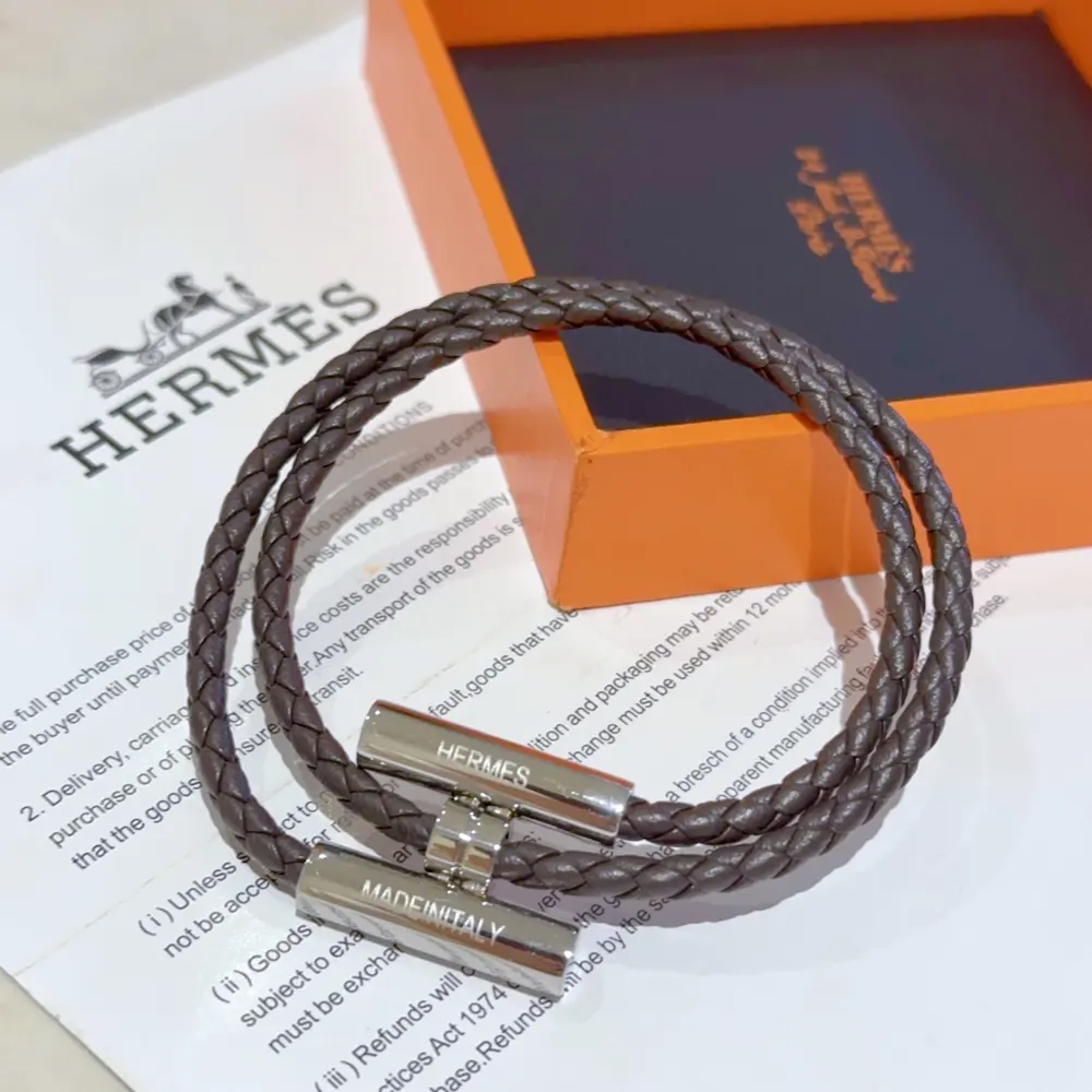 New Hermes bracelet braided bracelet thickened platinum version. High-end precision version