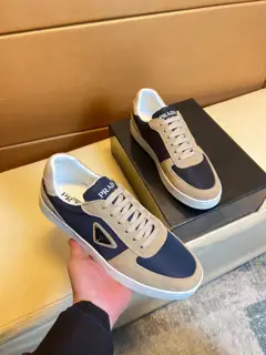 Prada sneakers. Original leather casual loafers Elastic fabric lining Pigskin pads (no