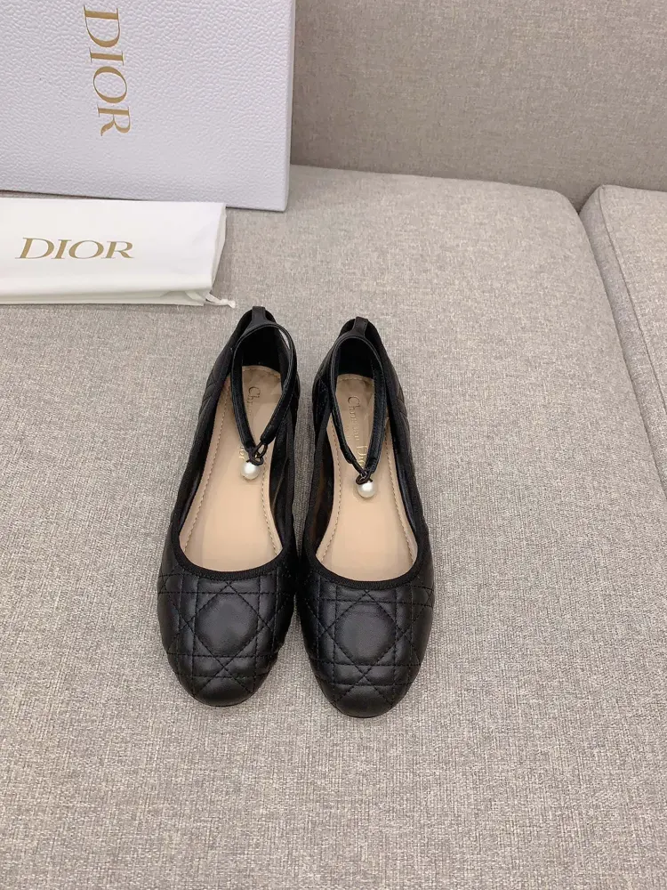Dior diamond pearl flat shoes