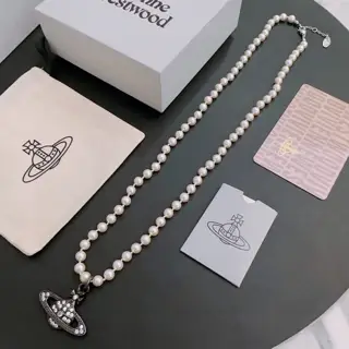 Vivienne Westwood Saturn Pearl Necklace