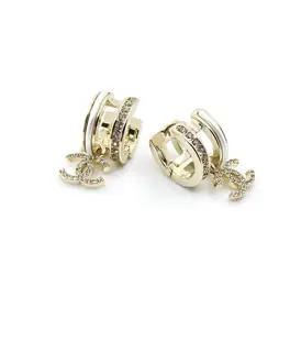 Chanel round small double c earrings