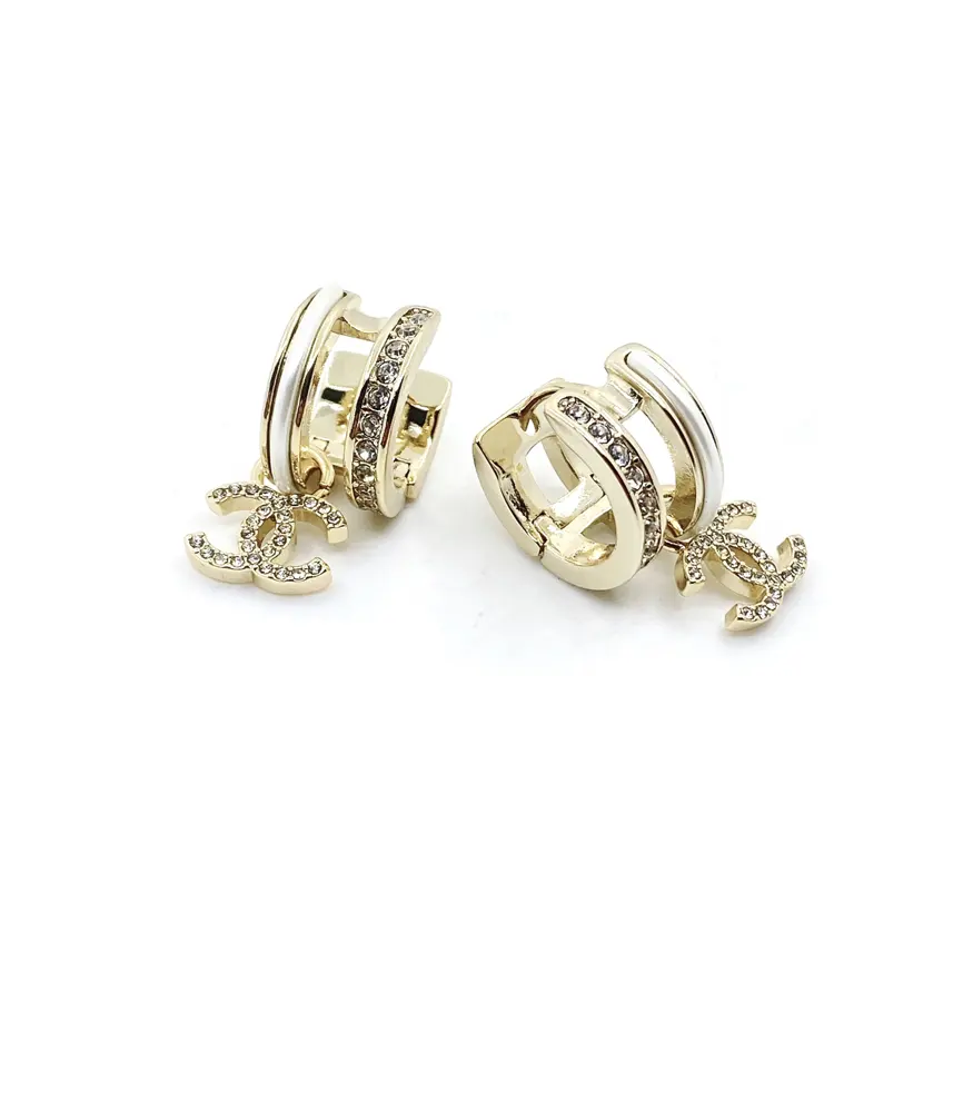 Chanel round small double c earrings
