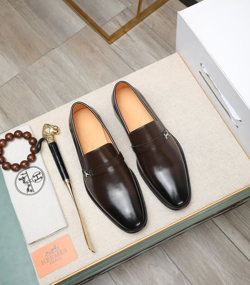 Hermès business leather shoes Material: original soft calfskin