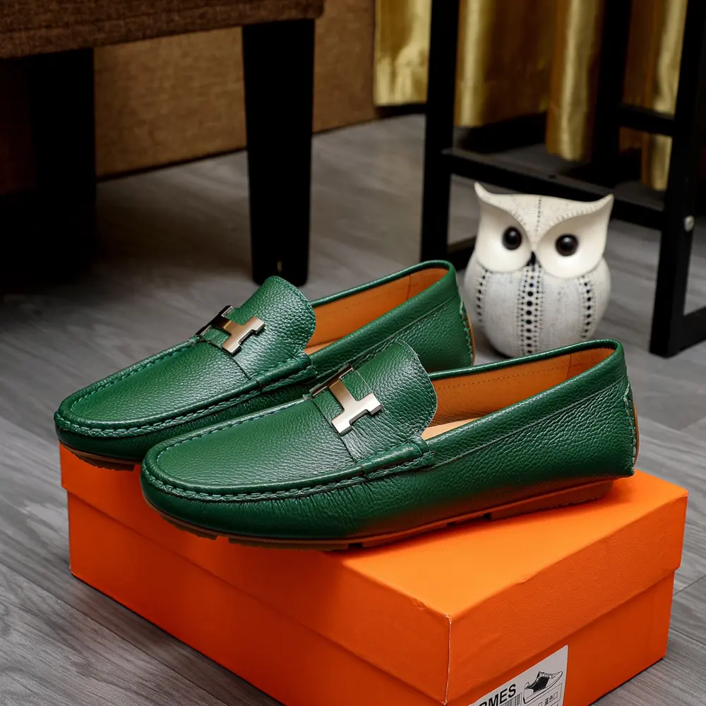 Hermès classic slip-on shoes 1:1 mold opening Original quality Using imported cowhide