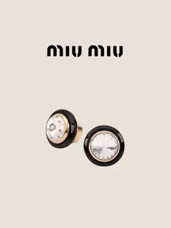 miumiu new enamel round diamond earrings