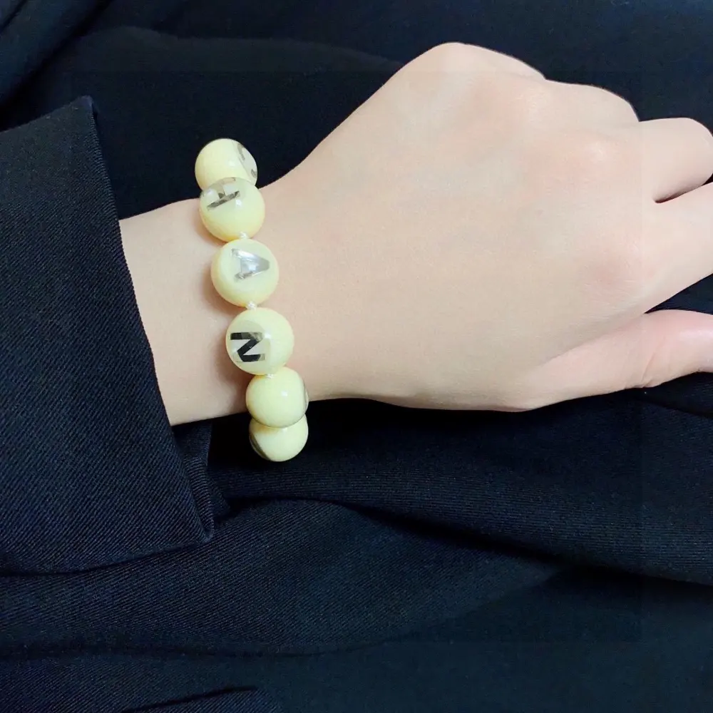 Chanel Double C Fashion Korean Style High-end Acrylic Imported Bead Bracelet