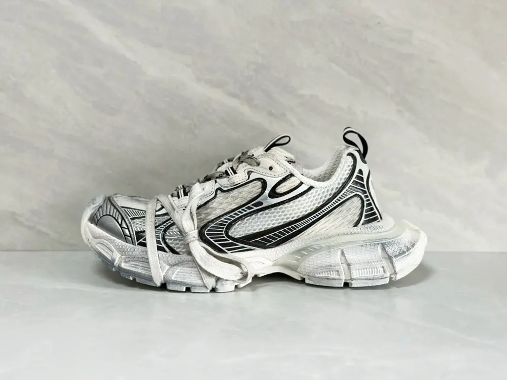 Balenciaga 3XL mesh lace-up distressed low-top dad shoes for men and women