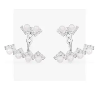 Apm monaco silver-white undulating pearl earrings