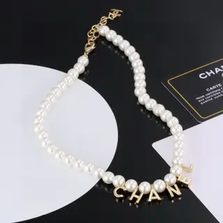 Chanel alphabet pearl necklace sweater chain