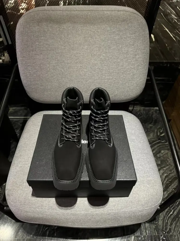 Alexander Wang 24ss new winter square toe casual short boots yellow boots