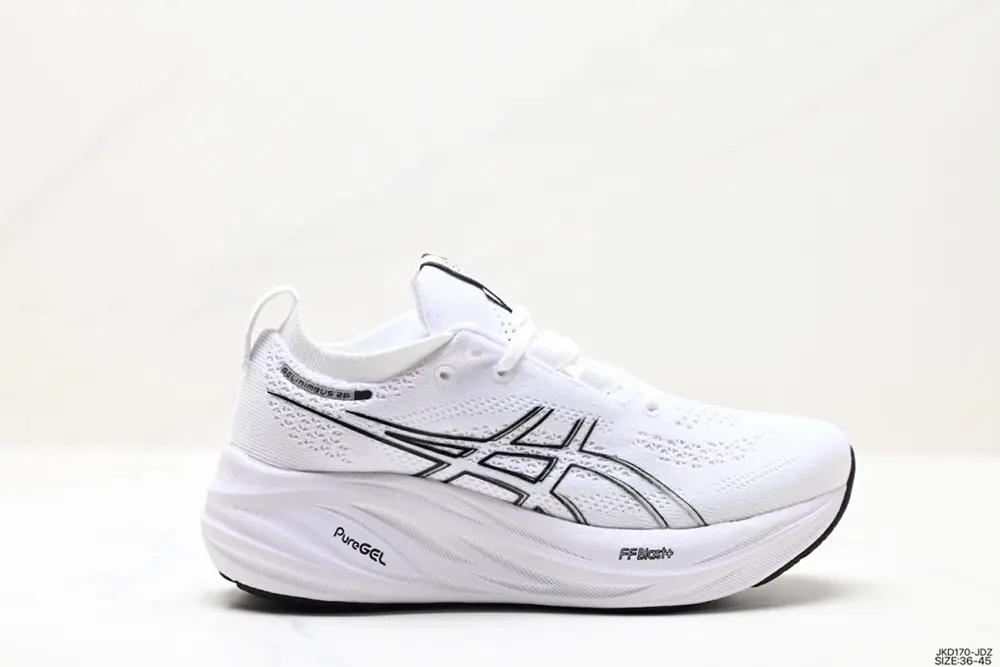 ASICS GEL-NIMBUS 26 stable running shoes adopt double-layer jacquard mesh design on the 1011B794-002