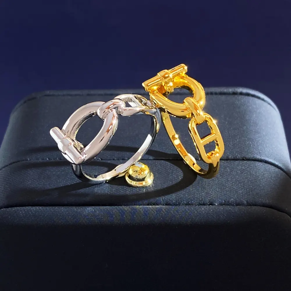 Hermes H-style simple and versatile metal polished Japanese pig nose OT buckle horseshoe