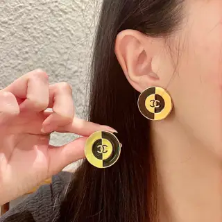 CHANEL Round Double C Earrings
