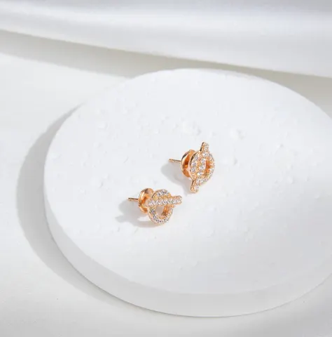 HERMES full diamond earrings