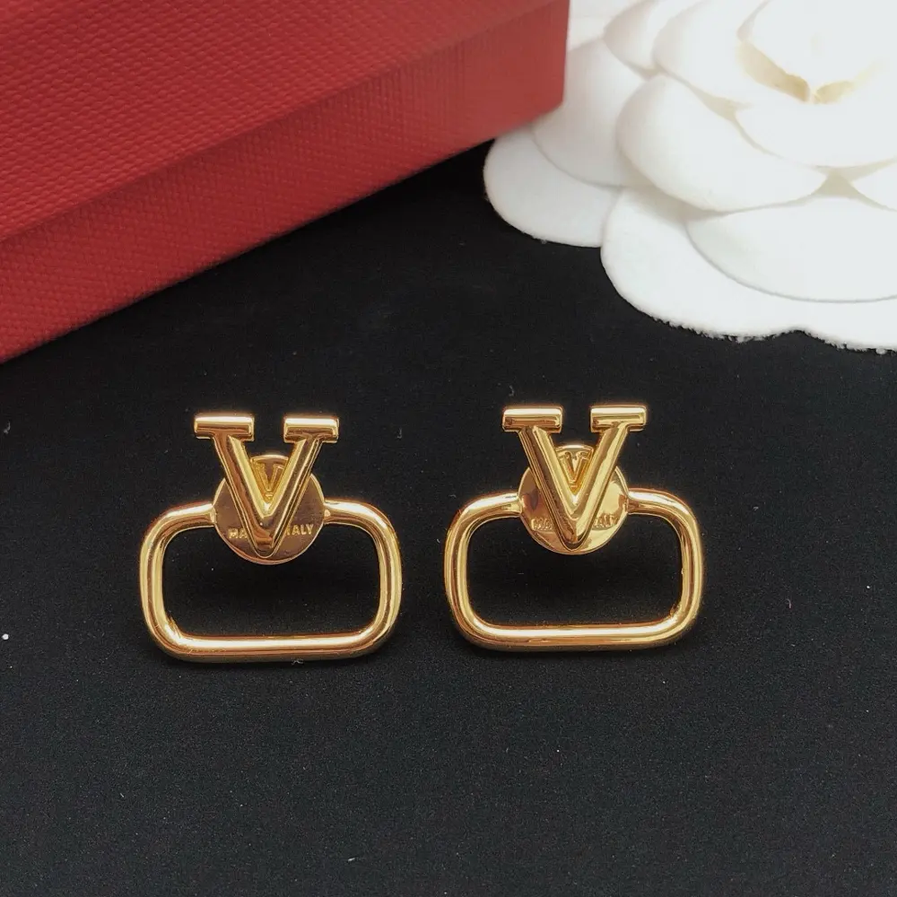 Valentino earrings V-shaped glossy
