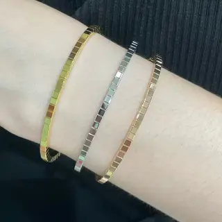 Chopin V gold plated Mimi gold Chopin smooth ice bracelet