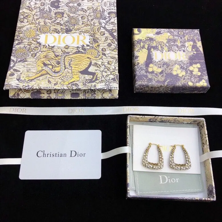 Dior diamond JADIOR letter earrings