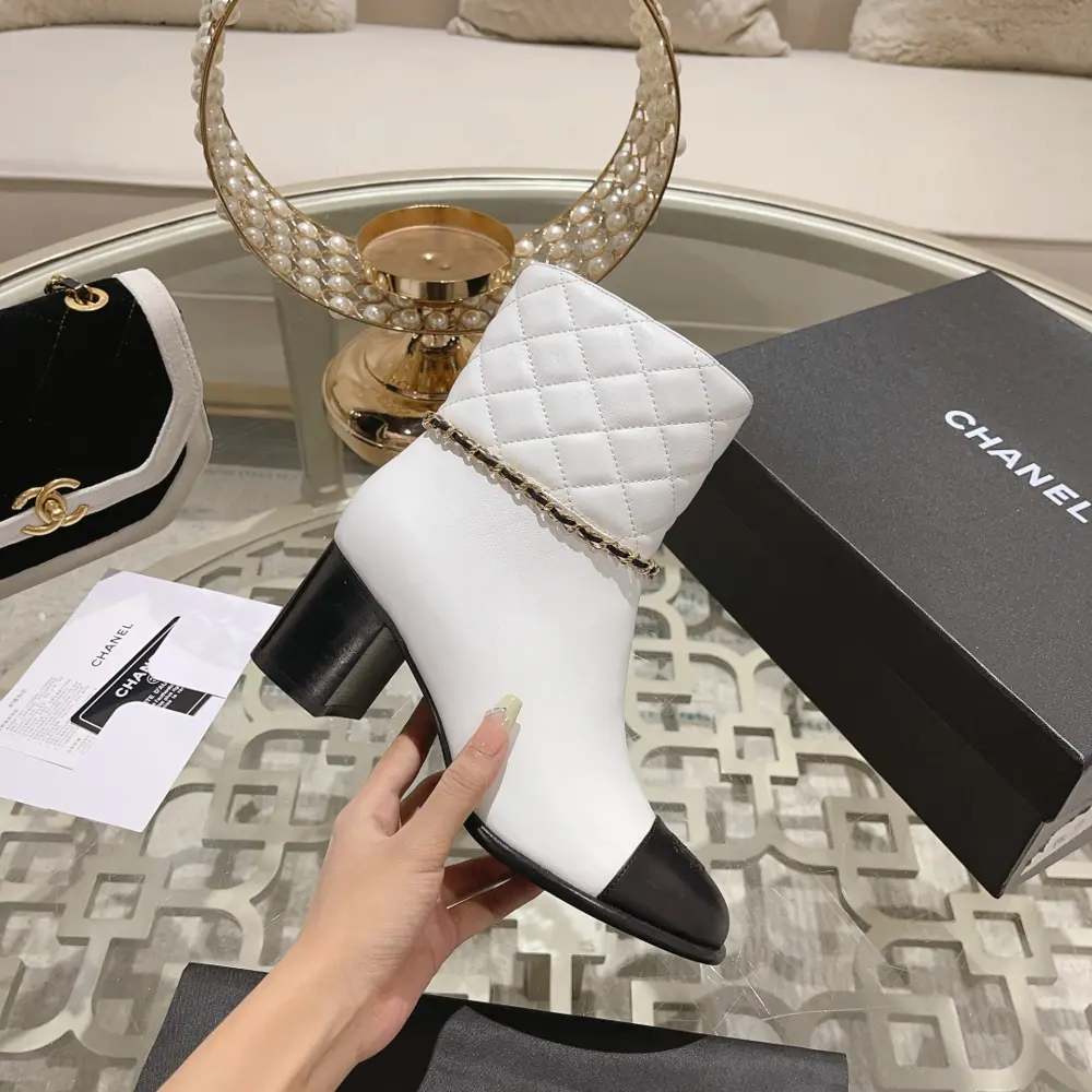 Chanel new chain slimming ankle boots