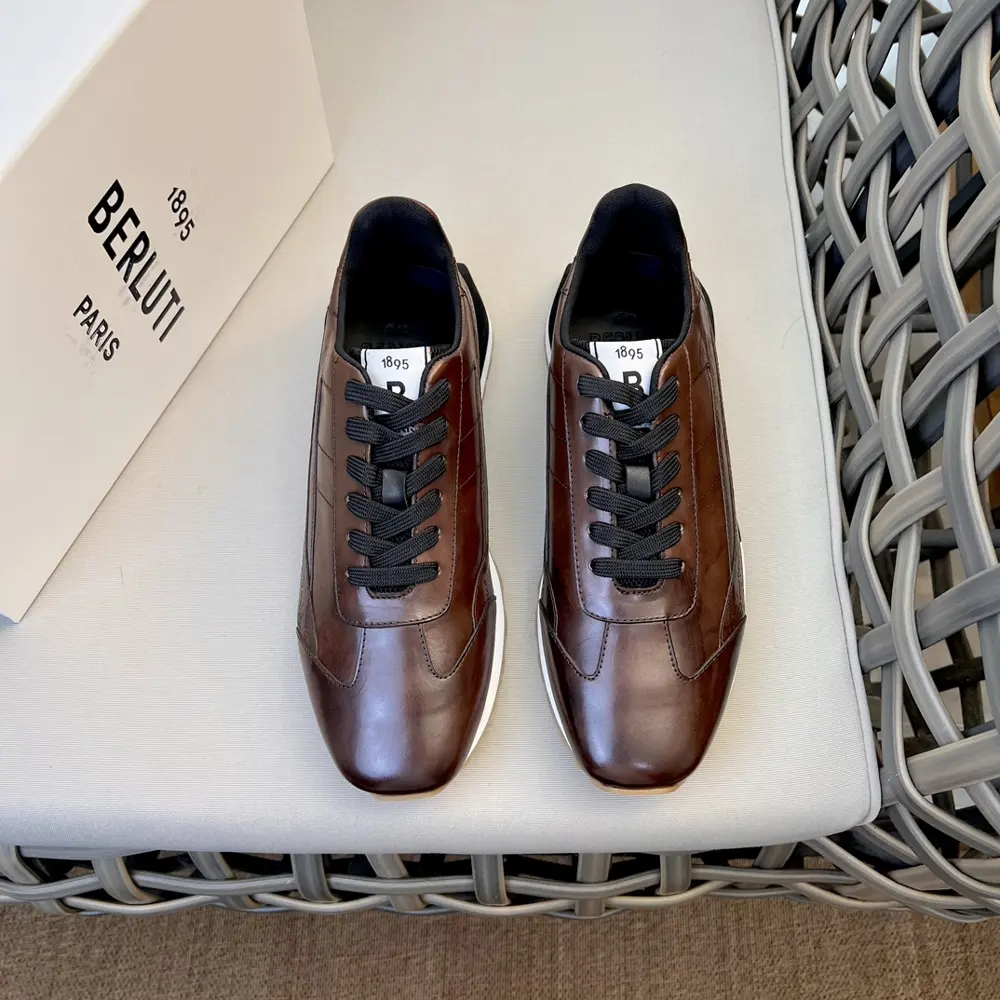 Berluti Scritto pattern leather men’s sneakers | The fabric