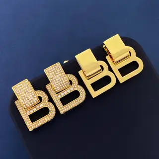 Balenciaga Smooth surface Full diamond Earrings