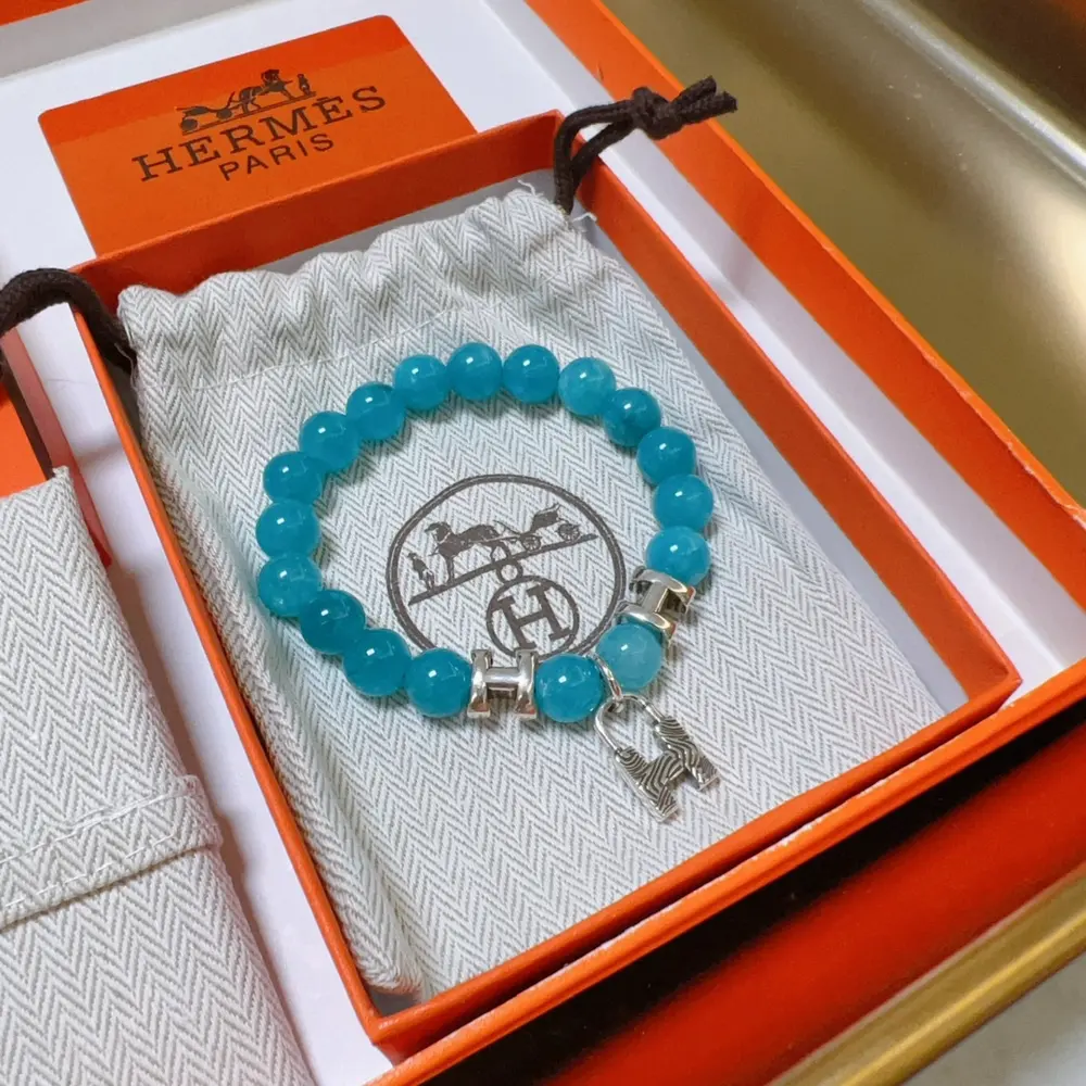 New product launch Hermas bracelet Luxury Hermes bracelet Natural stone bracelet for men
