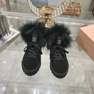 miumiu Miu snow boots cotton shoes 2024 autumn and winter new cotton shoes furry shoes from