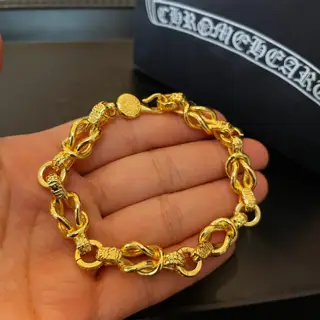 Chrome Hearts classic gold cross bracelet
