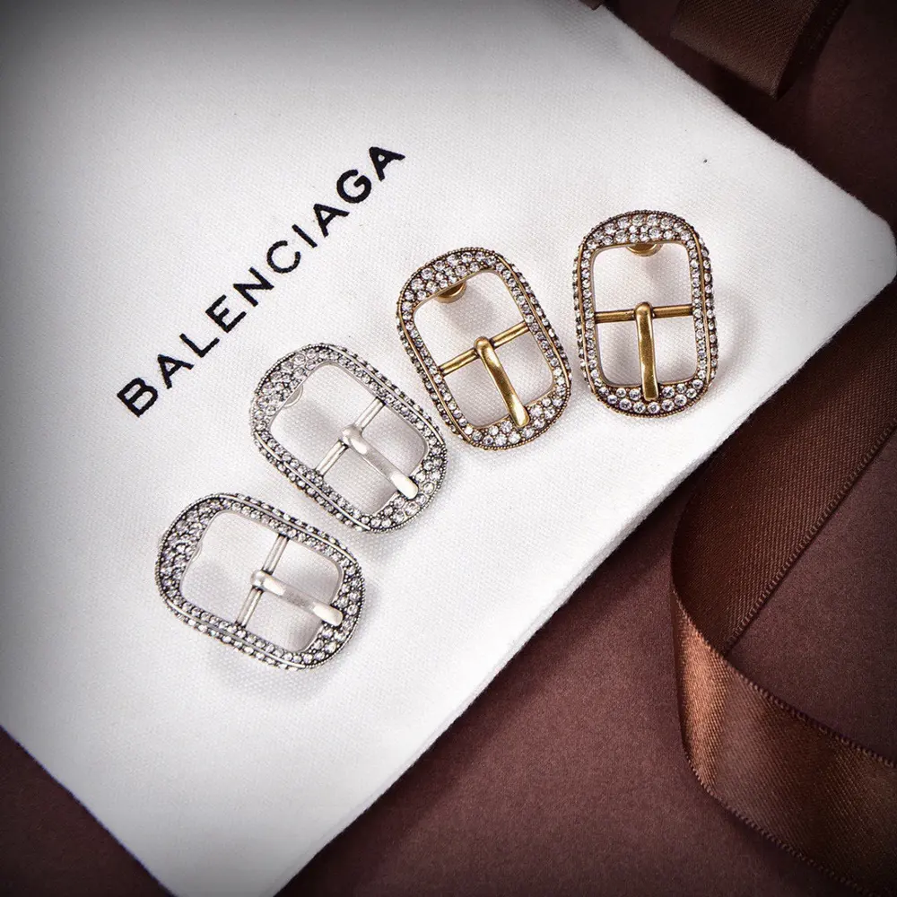 Balenciaga square diamond earrings