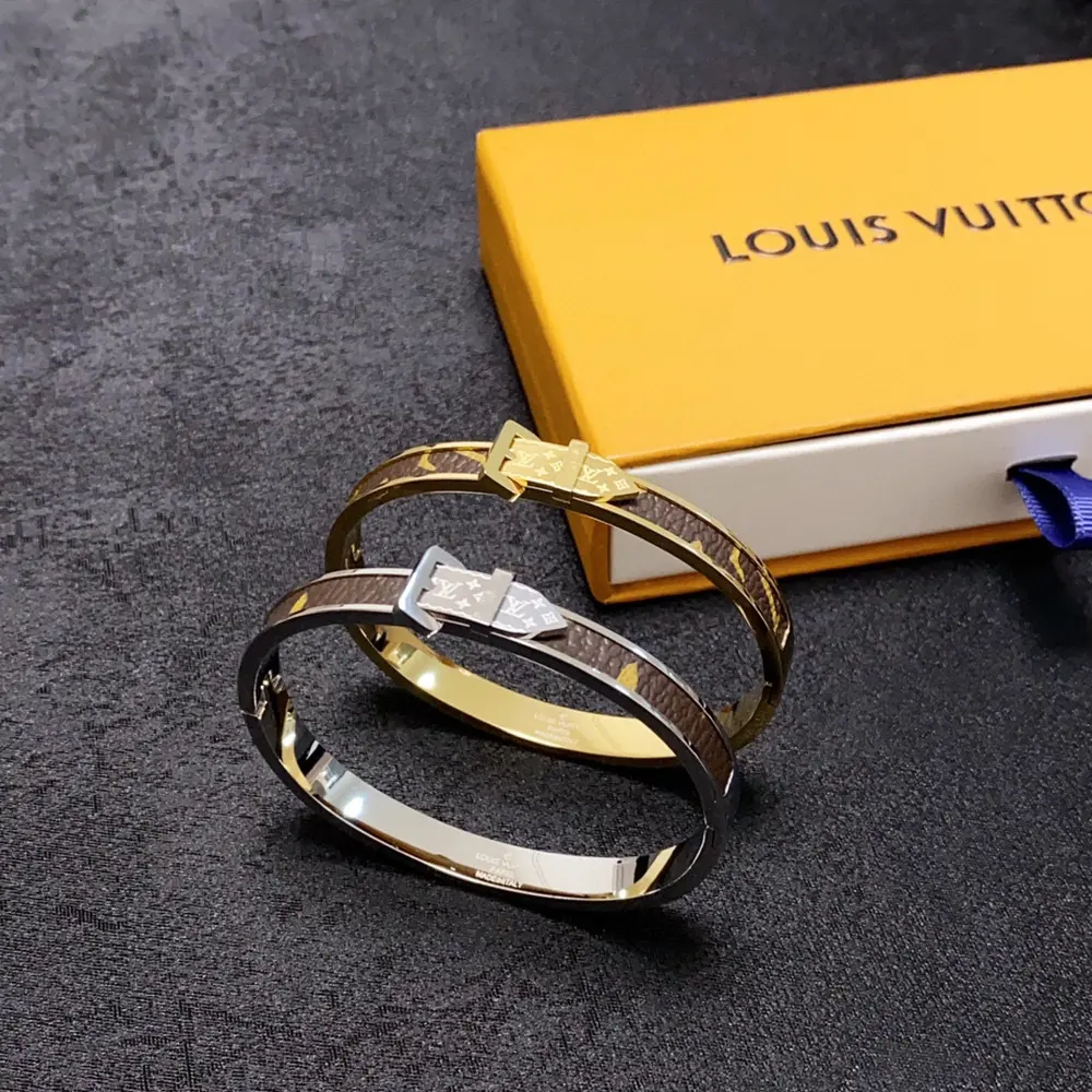 Louis Vuitton Unisex Leather Printed Buckle Bracelet