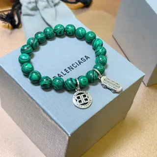 Balenciaga natural malachite bracelet