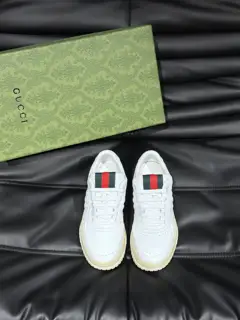 Gucci Re-Web series Men’s webbing leather sneakers