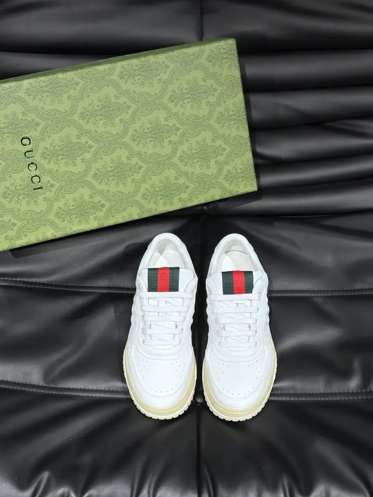 Gucci Re-Web series Men’s webbing leather sneakers