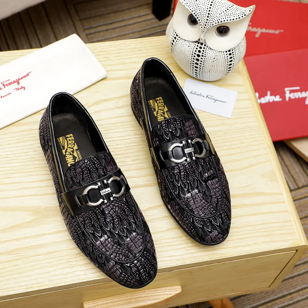 Salvatore Ferragamo new men’s casual slip-on shoes Official website original 1:1 mold