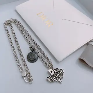DIOR New Dior necklace Original goods New counter model Retro fashion must-have Men and