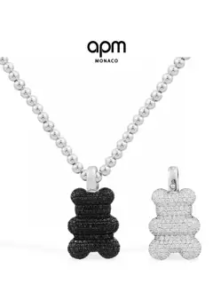 Apm monaco Mood Yummy black and white beaded necklace for women