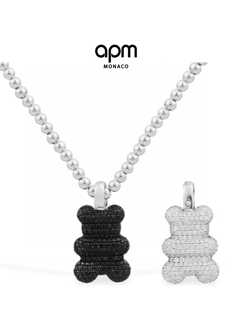 Apm monaco Mood Yummy black and white beaded necklace for women