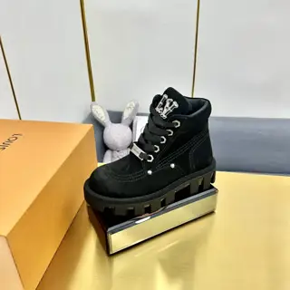 Louis Vuitton autumn and winter CHECKER series thick-soled short boots Martin boots