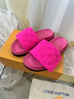 Louis Vuitton’s latest hit Velcro series…couple thick-soled slippers