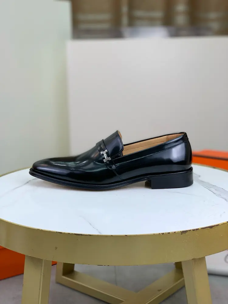 Hermès Men’s Fashion Formal and Casual Leather Shoes Slip-on Style
