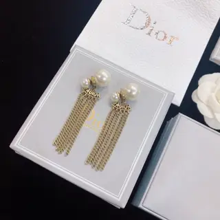 Dior 2022 Early Spring New Product JADIOR Series Letter Tassel Earrings