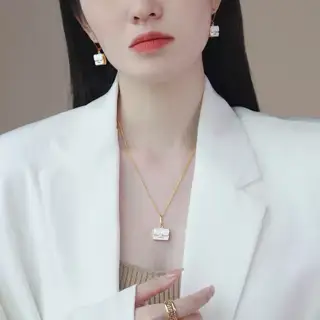 Celine enamel bag earrings
