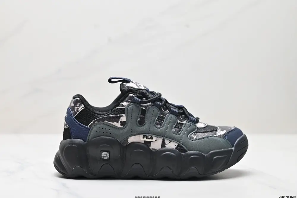 Etudes x FILA fabric synthetic leather TPU round toe lace-up thick sole shock-absorbing and F12W342113FBU