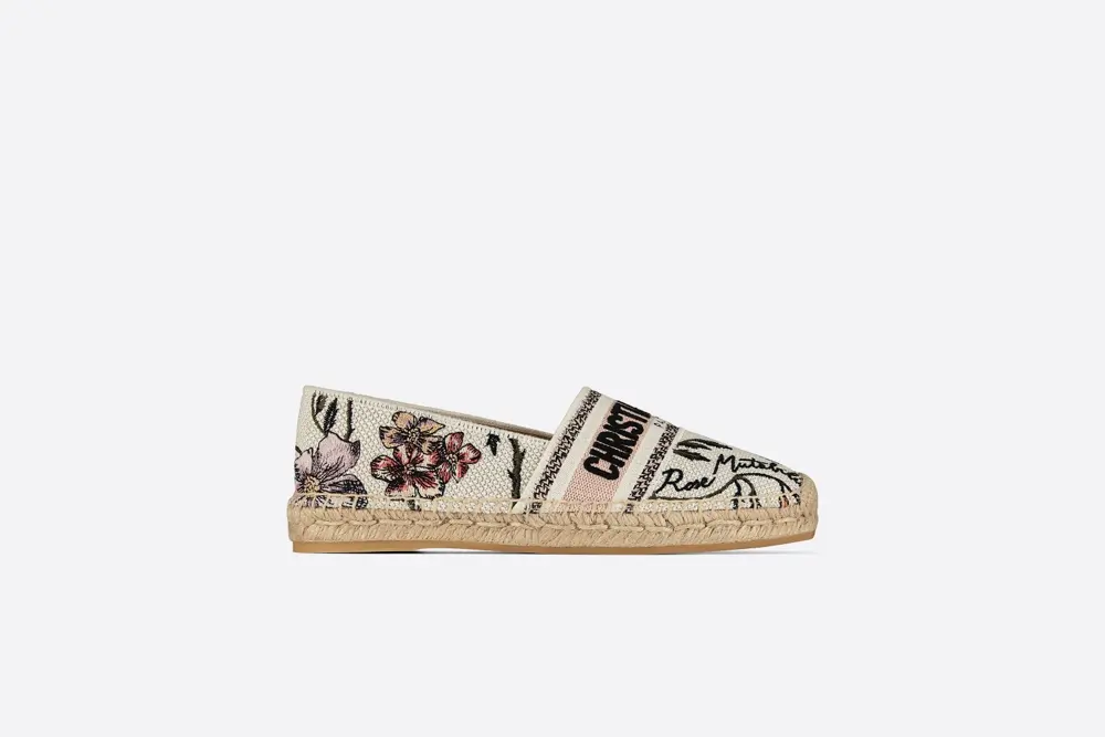 Dior counter synchronized new rainbow embroidered fisherman shoes