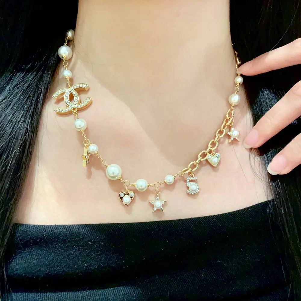 Chanel vintage letter necklace