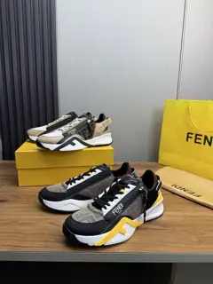 Fendi fashion casual men’s shoes Using original cowhide + breathable mesh lining +